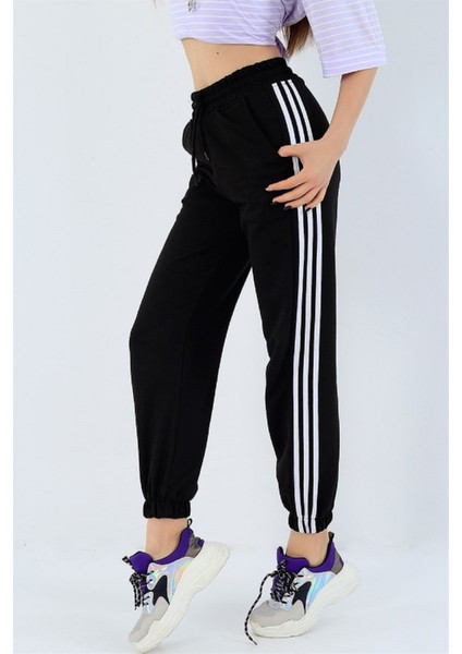 Pamuklu 3 Şeritli 2 Cepli Kadın Eşofman Altı fırsatları