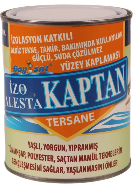 Izo Alesta Kaptan Izolasyon Katkılı Güçlü Suda Çözülmez Sürme Deniz Tekne Yüzey Kaplaması 1 kg