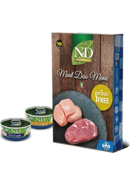 Nd Meat Duo Menu Tavuklu ve Kuzu Etli Yetişkin Kedi Konservesi 70 gr