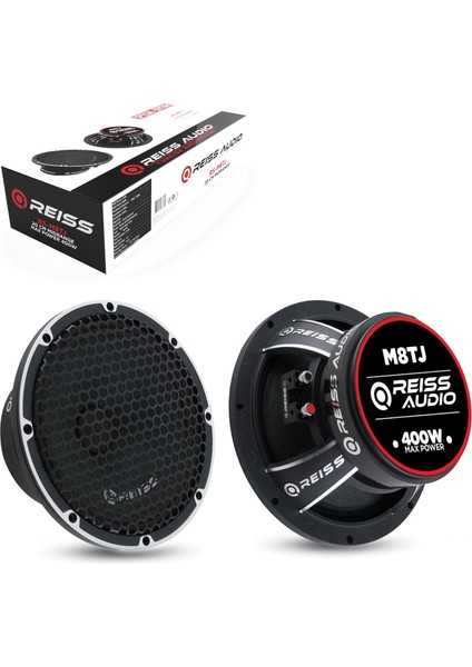 Reıss Audıo RS-M8TJ Oto Midrange 20CM 400 Kapaklı Watt 2 Adet