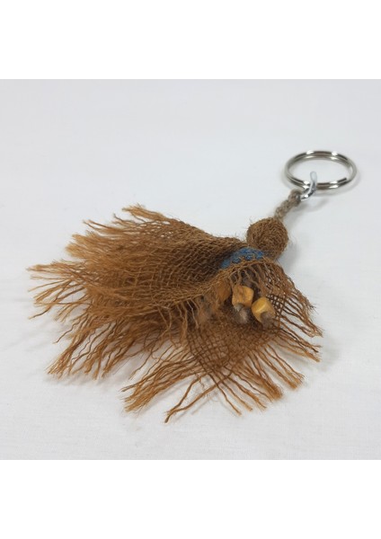 Ehram Dokuma Kahverengi Püsküllü Anahtarlık