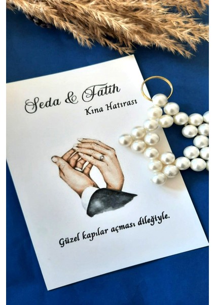 10 Adet Hediyelik Inci Anahtarlık - Kişiye Özel Yazı - Kına Hediyesi - Nikah Hediyesi fiyatları