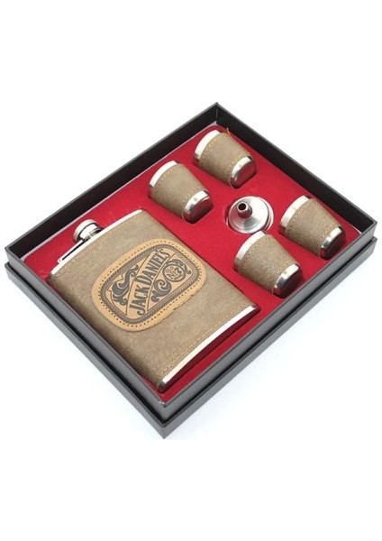 Derili 4 Bardaklı Içki Matara Seti