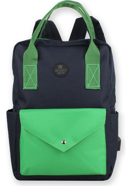 Smart Bag Post USB Şarj Girişli Laptop Bölmeli Notebook Sırt Çantası Lacivert