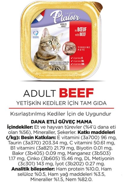Pate 100 gr Sığır Etli 32 Adet Yaş Kedi Maması
