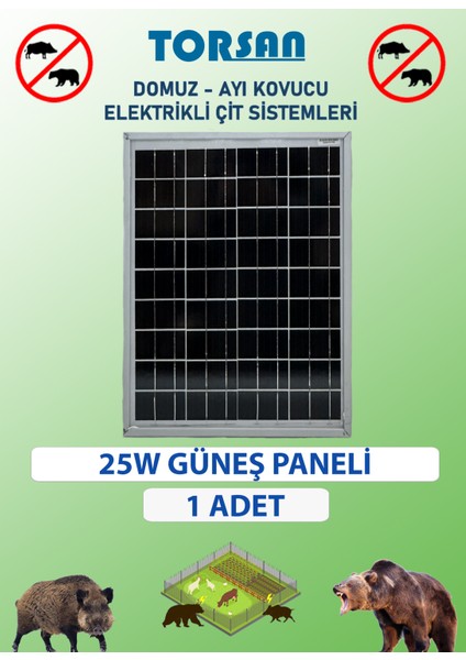 Elektrikli Çit Için Güneş Paneli 25W