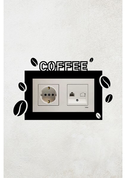 Coffee Kahve Tasarım 2li Dekoratif Priz Çerçevesi (Iç Ölçü 15,5x8,4 Cm) Ev Dekoru - Kahve Kosesi fiyatları
