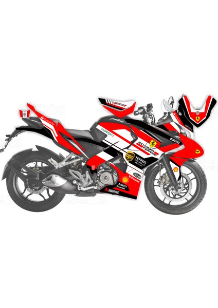 Bajaj Pulsar RS200 Ferrari Design Sticker Set fiyatları