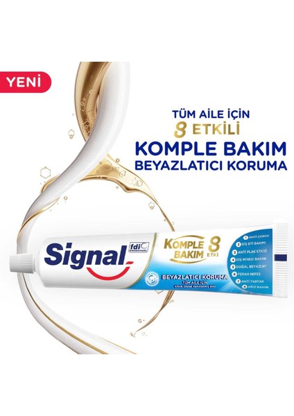 Komple Bakım 8 Etki Diş Macunu Koruma 75 ml x 8 Adet