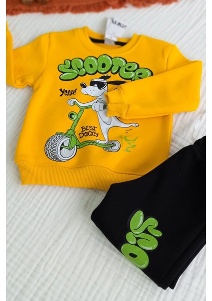 Scooter Baskılı Şardonlu Erkek Eşofman Takımı