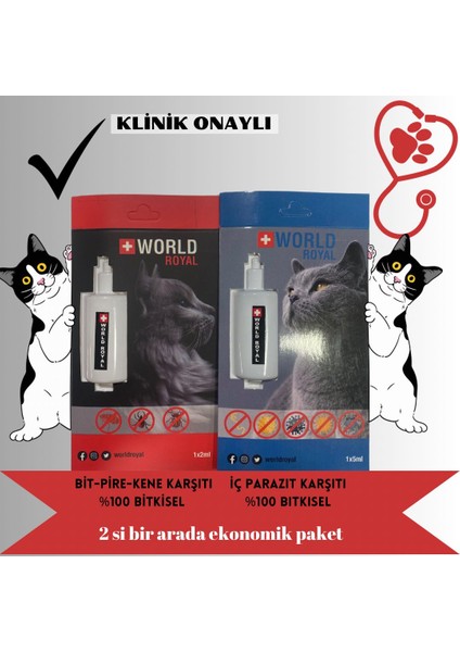 Bluepet World Royal Kedi Ic Dıs Parazıt Damlası 2 Si Bir Arada