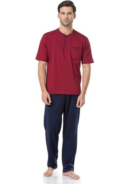 Erkek 5370 3'lü Bordo Pijama Takımı