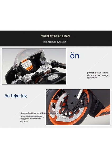 1:10 Ktm 1190 Rc8 R Simülasyon Motosiklet Modeli (Yurt Dışından)