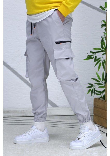 Erkek Fermuar Detaylı Paraşüt Kargo Pantolon 7