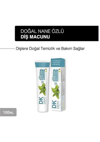 Dkdent Nane Özü Florürsüz Doğal Diş Macunu 75 ml x 3 Adet