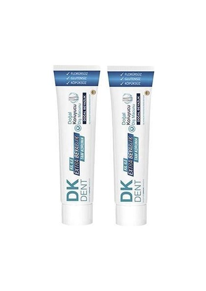 Dkdent Klasik Florürsüz Doğal Diş Macunu 75 ml x 2 Adet
