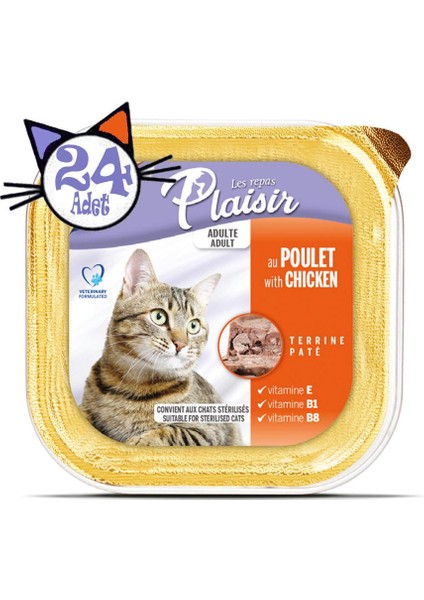 Pate 100 gr Tavuk Etli 24 Adet Yaş Kedi Maması fiyatları