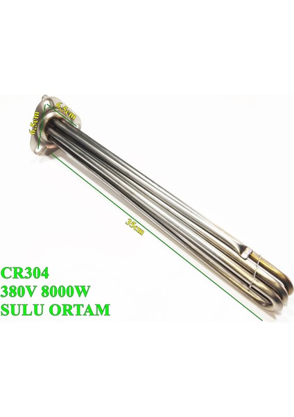 8kw Üçgen Flans Endüstriyel Mutfak Isıtıcı Rezistansı CR304 - Isısan F2106 modelleri