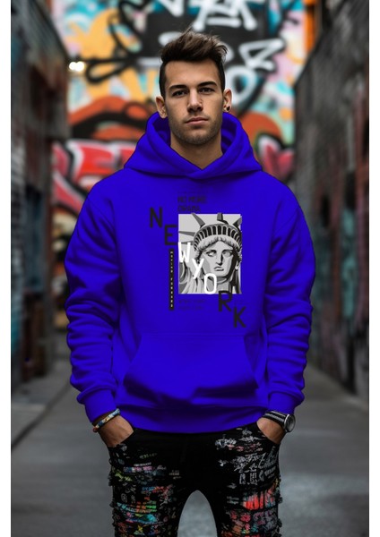 Özel Tasarım Newyork Baskılı Tarz Rahat Kesim Oversize Sweatshirt fiyatları