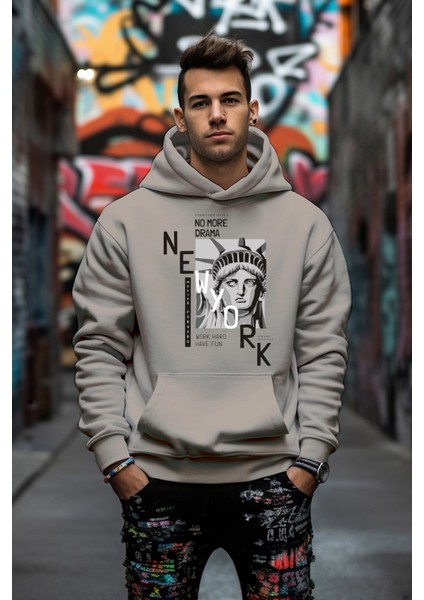 Özel Tasarım Newyork Baskılı Tarz Rahat Kesim Oversize Sweatshirt indirimleri
