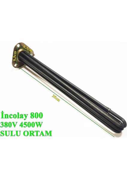 4,5kw Üçgen Flans Endüstriyel Mutfak Isıtıcı Rezistansı Incolay 800 - Isısan F2101-1P modelleri