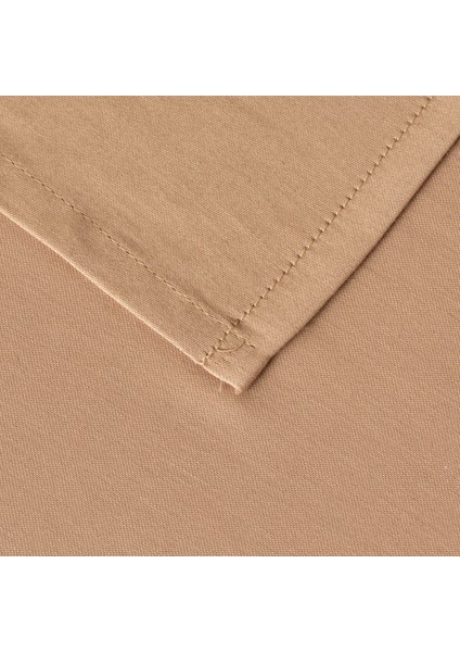 %100 Pamuk Saten Basic King Size Düz Çarşaf Vizon (260X280 Cm)