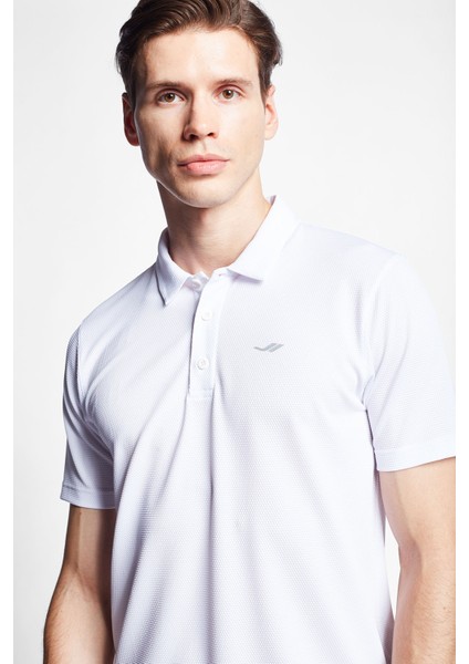 Beyaz Erkek Kısa Kollu Polo Yaka T-Shirt 24S-1297-24B