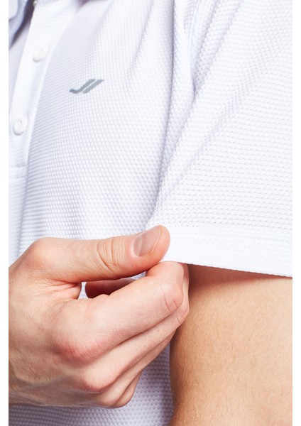 Beyaz Erkek Kısa Kollu Polo Yaka T-Shirt 24S-1297-24B