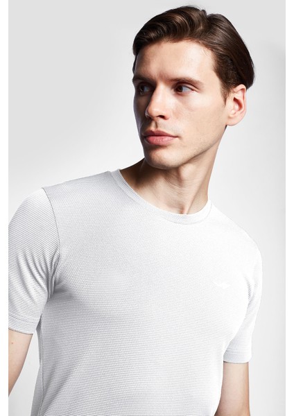 Beyaz Erkek Kısa Kollu T-Shirt 24S-1294-24B fırsatları