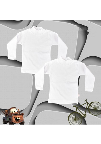 Body 2 Li Unisex Pamuklu Ligralı Yarım Balıkçı Yaka Gri Çocuk Body
