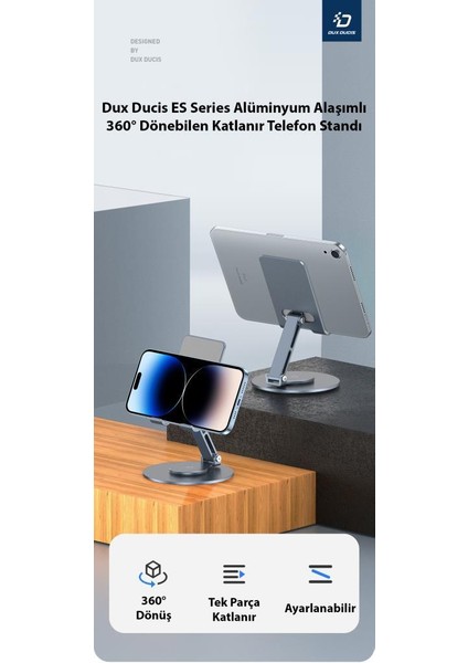 Açı ve Yükseklik Ayarlı 360 Derece Dönebilen Telefon ve Tablet Tutucu Stand, Kaydırmaz ve Çizmez Stand modelleri