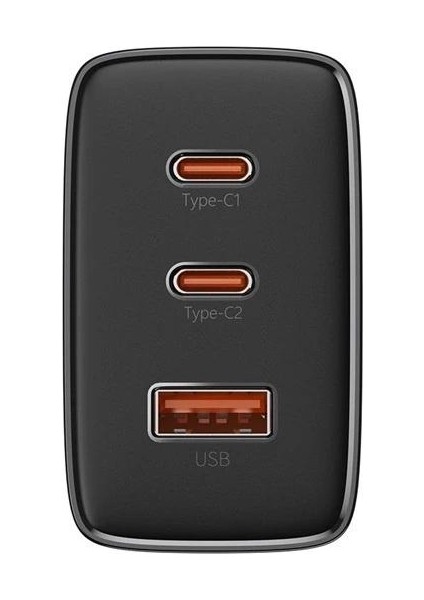 Mega Hızlı 65W 2x Type C ve 1x USB Girişli Şarj Başlığı Adaptörü, Akım ve Isı Korumalı Şarj