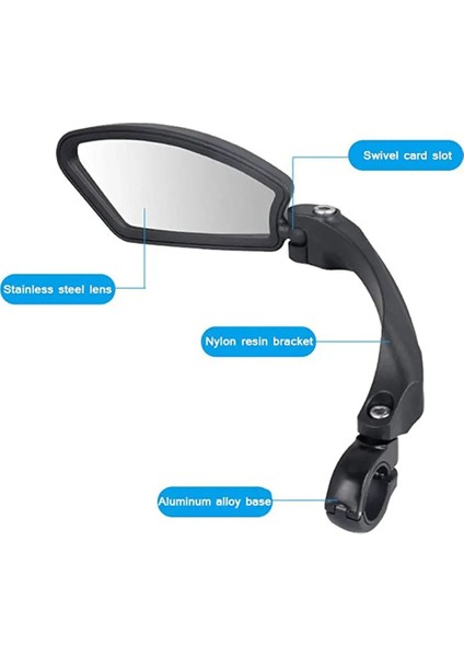 Sol Stil Bisiklet Paslanmaz Çelik Lens Aynası Mtb Gidon Yan Güvenlik Dikiz Aynası Yol Bisikleti Bisiklete Binme Esnek Dikiz Aynaları (Yurt Dışından) fırsatları