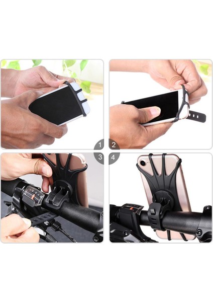 Yeşil Stil Evrensel Bisiklet Cep Telefonu Tutucu Silikon Motosiklet Bisiklet Gidon iPhone Için Montaj Braketi Montaj Telefon Tutucu Standı (Yurt Dışından) indirimleri