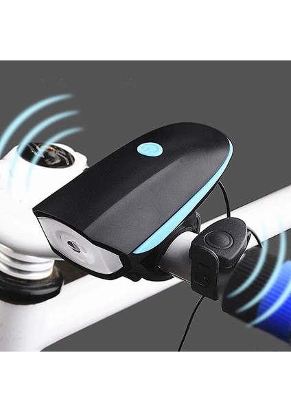 USB Mavi Bir Kırmızı Stili 3 Modlu Bisiklet Ön Işık Süper Yüksek Sesli Çan Kornası USB Pil LED Far Bisiklet El Feneri Su Geçirmez Bisiklet Aksesuarları (Yurt Dışından)