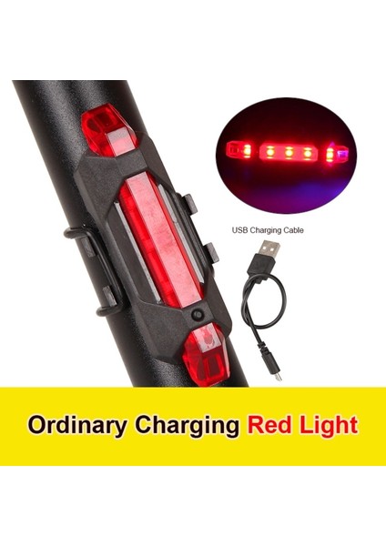USB Mavi Bir Kırmızı Stili 3 Modlu Bisiklet Ön Işık Süper Yüksek Sesli Çan Kornası USB Pil LED Far Bisiklet El Feneri Su Geçirmez Bisiklet Aksesuarları (Yurt Dışından)