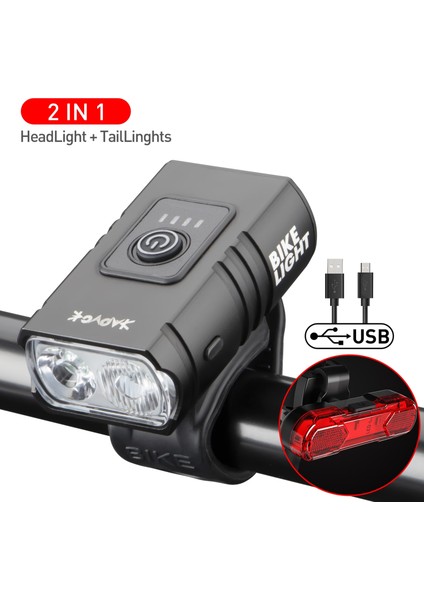 CDHCD01RED Stili Bisiklet Işığı Bisiklet Feneri Bisiklete Binme Güvenlik Uyarısı Taşınabilir USB Şarj Edilebilir Bisiklet Aksesuarları LED Işık Bisiklet Ön Lambası (Yurt Dışından)