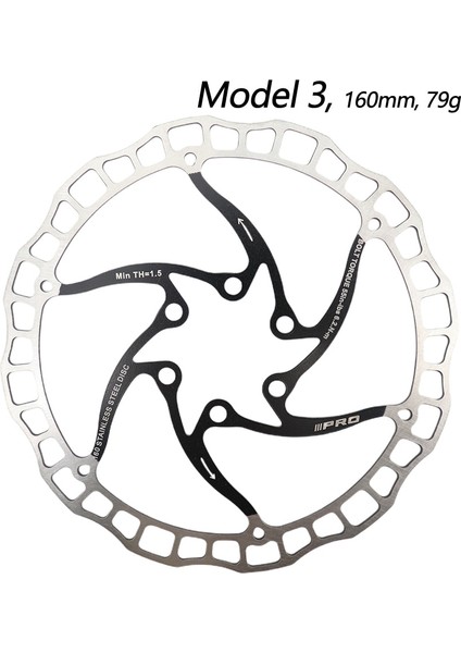 160 Siyah M3 Stili Iııpro Bisiklet Disk Fren Yağı Kaygan Paslanmaz Çelik Mtb Yol Bisikleti Gökkuşağı Hafif 6 Cıvata G3 Merkez Rotor Ipro (Yurt Dışından)