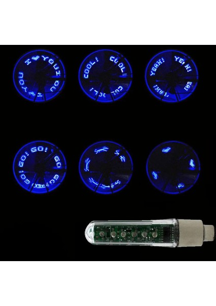 Mavi Stil Araba Bisiklet Bisiklet Motosiklet Motosiklet Için Su Geçirmez LED Mektup Flaş Tekerlek Lastik Vana Işık (Yurt Dışından)