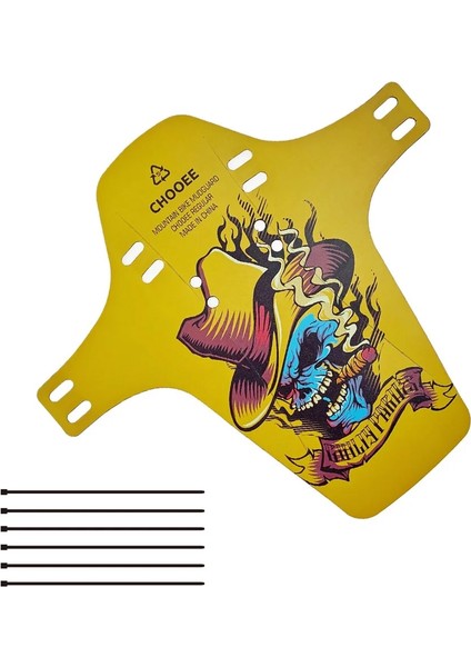 Sarı Zombi Tarzı Chooee Bisiklet Çamurluğu, Mtb Yol Bisikleti Frontrear Evrensel Çamurluk Uyumlu, 1 Adet (Yurt Dışından)