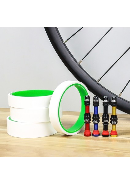 27 mm Kırmızı Stil Muqzı Tubeless Lastik Kiti Mtb Yol Bisikleti Tubeless Jant Sızdırmazlık Bandı ve Schrader Valf ve Valf Göbeği Çıkarma Aleti Bisiklet Aksesuarları (Yurt Dışından) fırsatları