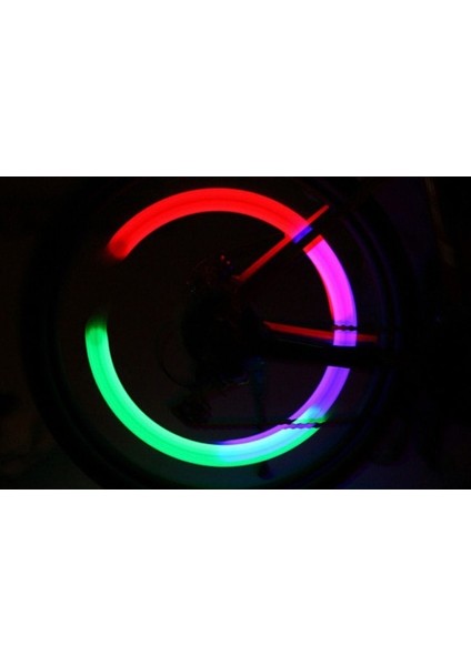 Renkli LED Tarzı Pilli Bisiklet Lambası Dağ Yolu Bisikleti Bisiklet Lambaları Led'ler Lastik Lastik Valf Kapakları Tekerlek Telleri LED Işık BL2103 (Yurt Dışından)
