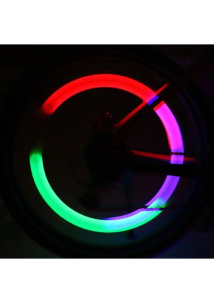 Renkli LED Tarzı Pilli Bisiklet Lambası Dağ Yolu Bisikleti Bisiklet Lambaları Led'ler Lastik Lastik Valf Kapakları Tekerlek Telleri LED Işık BL2103 (Yurt Dışından)