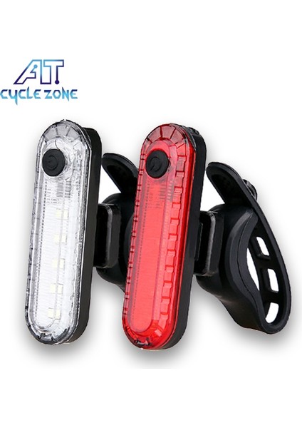 Stil Ayarla 2 Adet Bisiklet Arka Işık 4 Modu USB Şarj Edilebilir Bisiklet Lanter Bisiklet Bisiklet Için LED Ön Arka Kuyruk Işık Lambası Uyarı Aksesuarları (Yurt Dışından)