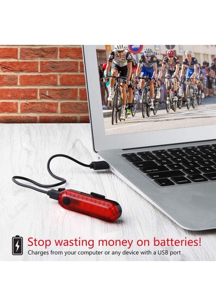 Stil Ayarla 2 Adet Bisiklet Arka Işık 4 Modu USB Şarj Edilebilir Bisiklet Lanter Bisiklet Bisiklet Için LED Ön Arka Kuyruk Işık Lambası Uyarı Aksesuarları (Yurt Dışından)
