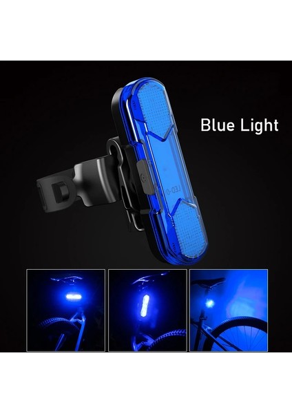 Kırmızı 1 Tarzı USB Şarj Edilebilir Bisiklet Kuyruk Lambası Gece Sürüşü Dağ Bisikletleri Için Yanıp Sönen Uyarı Lambası Uyarı Lambası Sürüş Ekipmanı (Yurt Dışından)