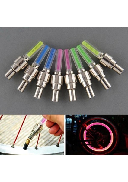 2 Adet Bir Stil Bisiklet Lambası Dağ Yolu Bisiklet Lastiği Lastik Valf Kapakları Işıklar Mtb Telleri LED Tekerlek Bisiklet Bisiklet Aksesuarları Işık (Yurt Dışından)