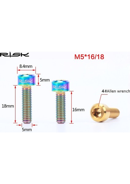 Gökkuşağı Tarzı Rısk M5 * 16MM Titanyum Kök Cıvatalar Bisiklet Mtb Bisiklet Kök Seatpost Kelepçe Vidalar Sabit Cıvatalar Bisiklet Parçaları 3 Renk (Yurt Dışından) fırsatları