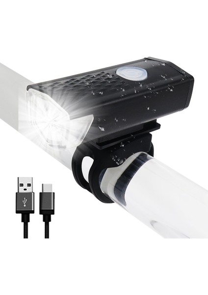 Siyah Beyaz Tarzı LED Bisiklet Aydınlatma USB Şarj Edilebilir Dağ Döngüsü Ön Arka Far Kuyruk Lambası El Feneri Bisiklet Aksesuarları (Yurt Dışından)