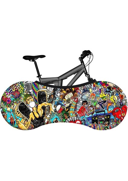 No.8 Stili Hssee Graffiti Serisi Bisiklet Kapalı Toz Kapağı Yüksek Li Elastik Kumaş 26 "-28" Yol Bisikleti Kapağı Bisiklet Aksesuarları (Yurt Dışından)